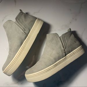 Suede High Top Platform Sneakers